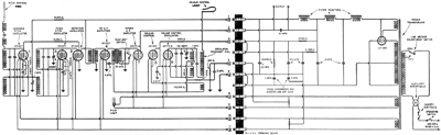The power supply and chassis schematic found in the RCA Theremin Service Notes