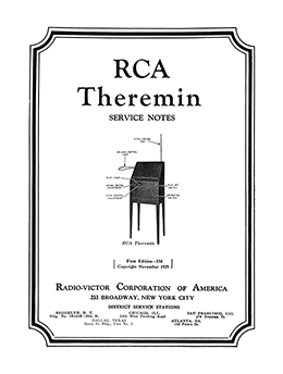 RCA Theremin Service Notes cover