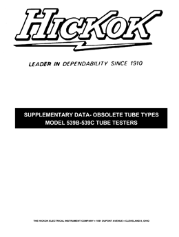 Hickock Obsolete Tube Types cover